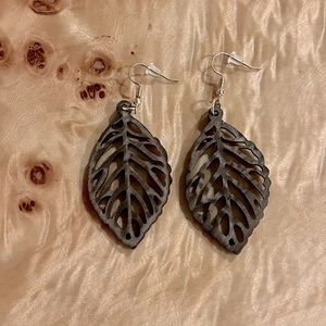2 for 12 Jewelry!! Wood Cutout Leaf Earrings